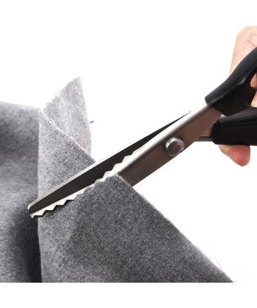 Pinking Shears  Stainless Steel Dressmaking Fabric Decorative Edge Pinking Shears Scissors Clipper Paper Craft Zig Zag/Scallop Cut 3/5/ 7mm (Scallop Cut 7mm) - Buy Online on GoSupps.com