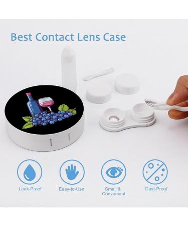 Portable Blueberries Wine Bottle Contact Lens Travel Kit | Cute Contact Lens Case with Mirror for Daily Outdoor Use - Buy Online on GoSupps.com