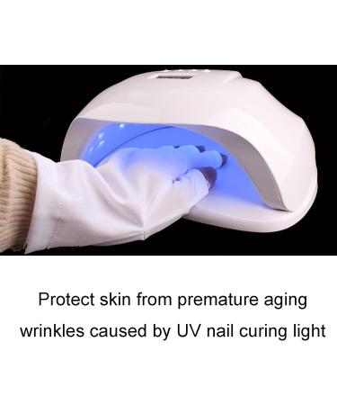 LED Nail Art Curing Lamp Anti UV Glove Skin Care Glove for Nail Dryers Beauty Personal Care Protection Nail Art Gloves Accessories Tool 1 Pair(White) - Buy Online on GoSupps.com