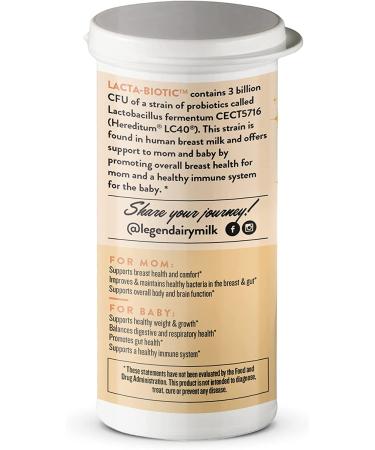 Legendairy Milk Lacta-Biotic Breastfeeding Probiotic - 30 Count | Supports Breast and Gut Health | Enhances Lactation & Baby's Immune System - Buy Online on GoSupps.com