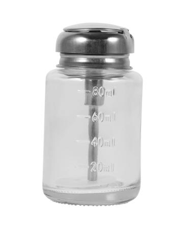 OKUMEYR Push Glass Bottle With Measuring Scales Nail Polish Remover Bottles Nail Polish Remover Pump Nail Polish Remover Glass