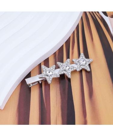Aneneiceera Vintage Crystal Star Hair Clip Pin Silver Rhinestone Star Hair Barrette Clip Bling Rhinestone Hairpin Headwear Cute Star Hairpin Headpieces Hair Accessories for Women and Girls - Buy Online on GoSupps.com