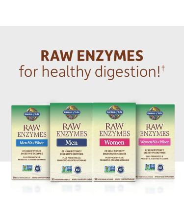 Garden of Life RAW Enzymes Women 50 & Wiser - 90 Vegetarian Capsules for Digestive Health - Buy Online on GoSupps.com