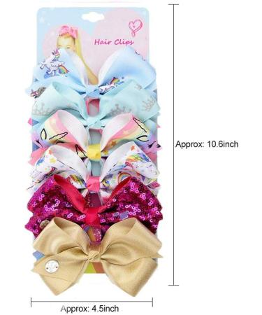 Kalolary 5 Unicorn Hair Clips - 12 Rainbow Hair Loops for Kids | Perfect Birthday & Children's Day Gift - Buy Online on GoSupps.com
