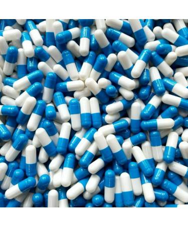 200 Size 1 Blue/White Empty Gelatin Capsules Gelatine Hard Pill Cases Self Fill