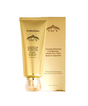 VACY GoldenGlow Cleansing & Balancing Vitamin Face Wash - Aloe & Angelica Root Extracts Vitamin E for Clean Refreshed Skin