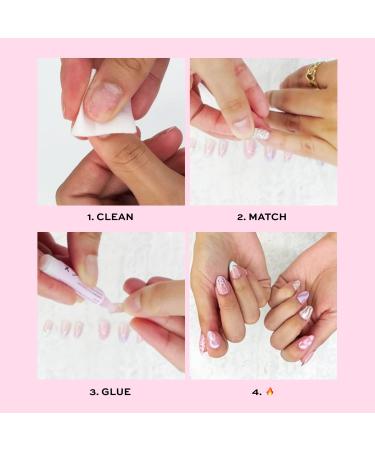 Glamnetic Press On Nails - Creamer | UV Finish Neutral Ombre Short Round | 30 Nail Kit with Glue, 15 Sizes - Buy Online on GoSupps.com