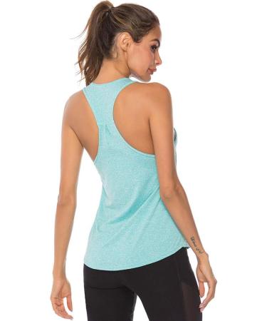 Xia&Han Womens Solid Undershirt Cami Yoga Tank Sleeveless Tops Quick Dry Vest Blouse Shirts Activewear Small Blue - Buy Online on GoSupps.com