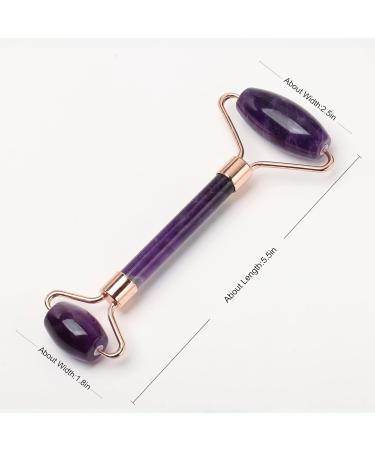 Jade Roller & Amethyst Quartz Facial Massager - Skin Care Tools for Fine Lines Wrinkles and Muscle Relaxation - Buy Online on GoSupps.com