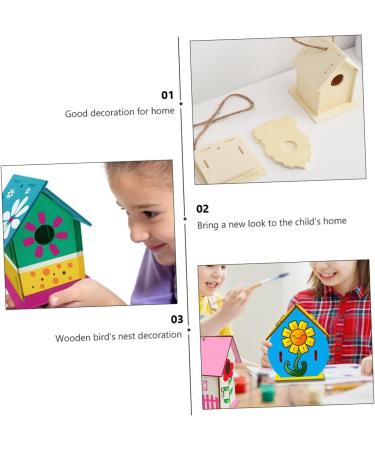 Unomor 2-Station DIY Wooden Bird Nest & House for Little Birds - Unfinished Birdhouses for Crafting - Buy Online on GoSupps.com