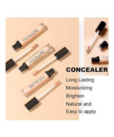 FOCALLURE 2PCS Matte Concealer - Full Coverage Waterproof Corrector for Dark Circles - Light Cream 0.42 Fl Oz - Buy Online on GoSupps.com