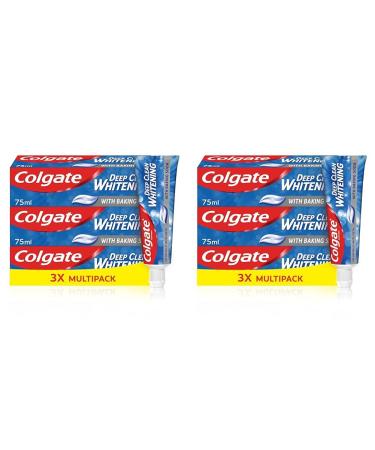 Colgate Deep Clean Whitening Toothpaste 3 x 75 ml | Helps Remove Stains | Removes Plaque | Clinically Proven | Fights Cavity (Pack of 2) 75 ml (Pack of 6)