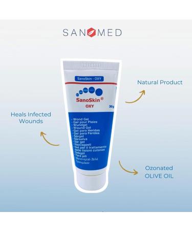 Sanoskin Oxy Wound Healing Gold 30G - Natural Treatment for Infected Wounds with Ozonized Olive Oil | Combat Bacteria Yeasts & Fungi - Buy Online on GoSupps.com