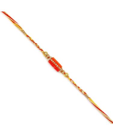 Ghasitaram Gifts Rakhi Gifts for Brothers Rakhi Sweets - Wooden Basket with Methi Mathi and MEWA Bites Jars with Pearl Beads Rakhi - Buy Online on GoSupps.com