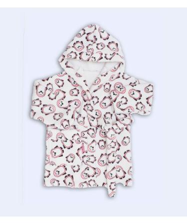 Ti Tin Ferry Children's Bathrobe - 100% Cotton Baby Bath Coat for Ages 1-2 Pink with Penguins - Buy Online on GoSupps.com
