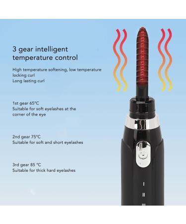 Qukaim Heated Lash Curler Heated Eyelash Curler Professional Intelligent Electric Lash Curler 3 Gears Temperature Rechargeable Black - Buy Online on GoSupps.com