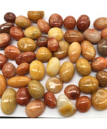 Natural Crystals Stone Golden Silk Jade Tumbled Stones for Christmas Decorations - (Color: Yellow Size: approx20-30mm) - Buy Online on GoSupps.com