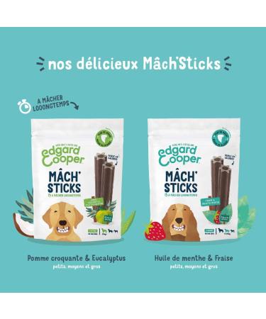 Edgard Cooper Friandises Pour Chien (Eucalyptus & Pomme 7 b tons x 8) Grand Un par Jour Faible en Calorie Mastication Longue Efficace Haleine Fra che - Buy Online on GoSupps.com