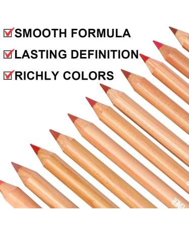 12 Colors Creamy Matte Lip Liner Pen Set - Long Lasting Waterproof High Pigment Makeup for Women | Daily Use Lip Liners Kit (Set A - Buy Online on GoSupps.com