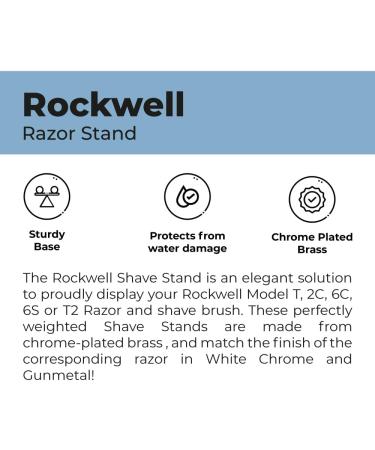 Rockwell Razors White Chrome Shaving Stand | Heavy Non-Slip Base for Safety Razor & Brush | Protects from Water & Rust - Buy Online on GoSupps.com