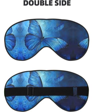Blue Butterfly Print Eye Mask - Ultra-Soft Light-Blocking for Comfort & Restful Sleep | International Shipping - Buy Online on GoSupps.com