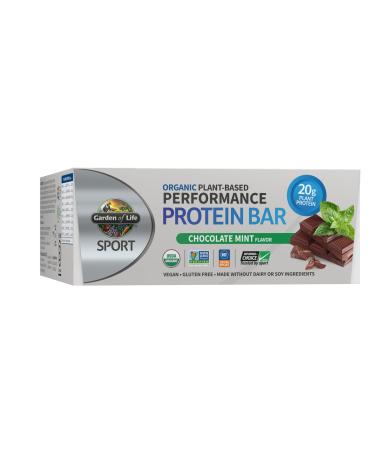 Garden of Life Sport Organic Plant-Based Performance Protein Bar Chocolate Mint 12 Bars 2.46 oz (70 g) Each