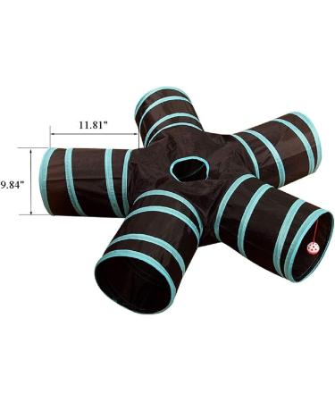 Cat Tunnel 5 Way Cat Tunnel Tube Toys Foldable Cats Play Tunnels Toys with Bell for Indoor Outdoor Pet Interactive Training Toy for Cat Rabbit or Small Animal - Buy Online on GoSupps.com