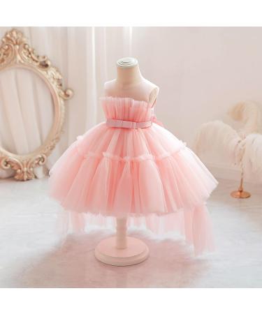 Miipat Baby Girl Tulle Sleeveless Dress for Princess Party, Wedding, Birthday - Pink (6-12 Months) - Buy Online on GoSupps.com