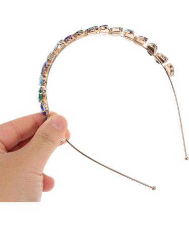Minkissy Crystal Rhinestone Headband Anti-slip Wedding Bridal Headpieces Bling Hairbands Tiara Bridal Prom Party Hair Accessories for Women Girls (Blue Green) - Buy Online on GoSupps.com