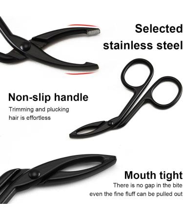 1/2pc Curved Eyebrow Scissors Tweezers - Professional Eyebrow Scissor Curved Eyebrow Tweezers | Facial Hair Plucker Curved Scissors Lightweight Nose Hair Cutter Remover for Men Women Adults 1pc Black - Buy Online on GoSupps.com