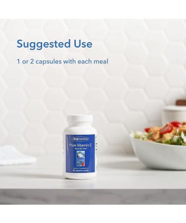 Pure Vitamin C Capsules - Immune & Mood Support - 100 Vegetarian Capsules - Buy Online on GoSupps.com