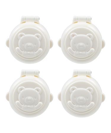 Toyandona 4 pieces transparent stove switch protection stove protection child safety stove button gas stove knob covers bear pattern protective lid for oven stove gas stove button white