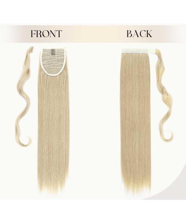 S-noilite 23 Straight Wrap Around Ponytail Clip in Hair Extension - Ash Blonde/Bleach Blonde Mix - 23 Inch - Buy Online on GoSupps.com
