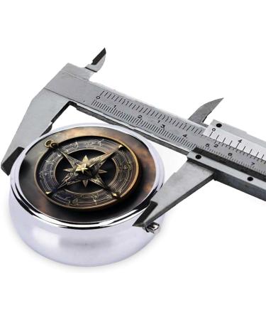 Magical Norse Runes Compass Round Pill Box | 3-Compartment Portable Travel Organizer for Purse & Pocket - Buy Online on GoSupps.com
