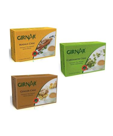 GIRNAR Lot de 3 th s instantan s Premium Elichi gingembre et masala