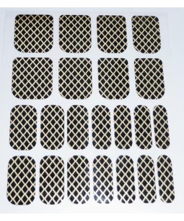 Chix Nails Fishnet Vinyl Foil Nail Wraps - White & Black | Funky Salon Fingers & Toes - Buy Online on GoSupps.com