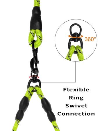 DDSCOLOUR Double Dog Leash Coupler No Tangle 360 Swivel Reflective Double Lead Dual Two Dog Lead Splitter fo Fits Small Medium Large Dogs 30 inch(Diameter:0.8-1.2cm) Green 0.5"(1.2cm) Green - Buy Online on GoSupps.com