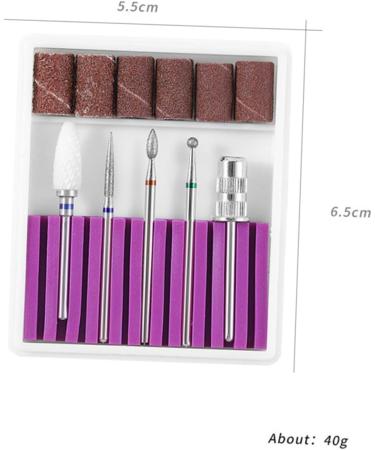 POPETPOP 1 Set Nail Gel Electrical Tools Acrylic Nail Tools Pedicure Bits Nail Art Equipment Nail Drill Heads Nail Drill Bits 5 Piece Set Grinding Head Nail File Brightener Purple Grid 4.50X0.30X0.30CM Purple - Buy Online on GoSupps.com