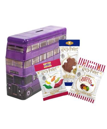 Harry Potter Set with Knight Bus Money Box with Bertie Botts 54 g Chocolate Frog 15 g and Slugs 56 g Mix of 4 - Buy Online on GoSupps.com