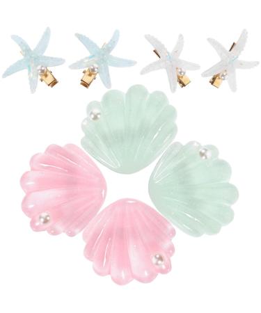 Beaupretty 4 Pairs Hair Jewelry Decorative Hair Clips for Women Cute Hair Clips Star Hair Clip Kawaii Hairpin Hair Accessories Clips for Hair Cute Hair Accessory Headgear Shell Alloy Girl