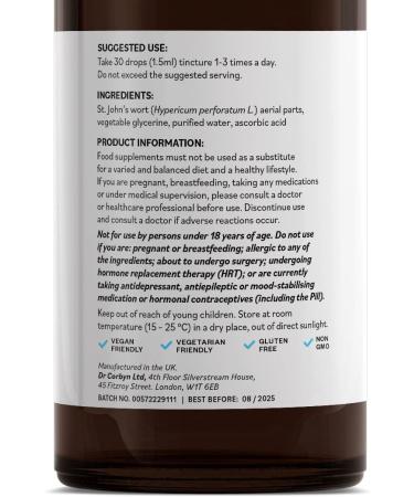 Dr Corbyn St. John's Wort Tincture Drops with Vitamin C 50ml (Pack of 2) | St. John's Wort Liquid Enriched with Vitamin C | Alcohol Free - Buy Online on GoSupps.com