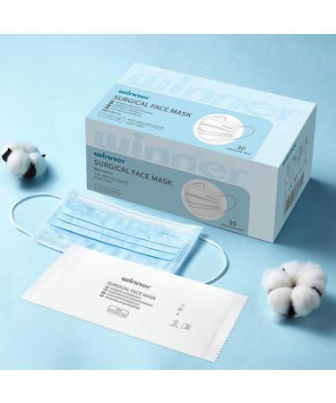 Winner Medical 3 Ply Individually Wrapped Face Masks - 30 Pcs/Box - Type IIR Surgical Face Mask with Ear Loop - Buy Online on GoSupps.com