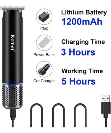 KEMEI Black Hair Clippers for Men Professional Barber Clippers Electric Cordless Clippers for Hair Cutting USB Rechargeable Wireless Haircut Clippers km-827 - Buy Online on GoSupps.com