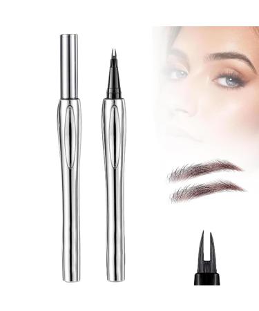 Cooklesa Eyebrow Cooklesa 2024 Upgraded Natural Waterproof Eyebrow Pen with Microfine Tip Two-Pronged Eyebrow Pencil 3D Long-Lasting Natural Waterproof Microblading Eyebrow Pen Makeup (Brown)