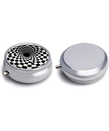 Compact 3-Compartment Travel Pill Box | Portable Medicine Organizer with Visual Illusions Design - Perfect for Handbag & Pocket - Buy Online on GoSupps.com