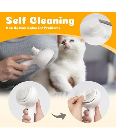 4-in-1 Animal Hair Cleaning Brush - Self-Cleaning Cat Brush & Pet Knot Remover with Essence | Pink Pet Care Comb for Easy Fur Removal - Buy Online on GoSupps.com