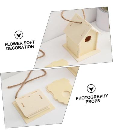 Unomor 2-Station DIY Wooden Bird Nest & House for Little Birds - Unfinished Birdhouses for Crafting - Buy Online on GoSupps.com
