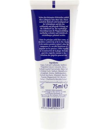 DEAD SEA SALT Toothpaste 75ml - Natural Whitening & Mineral-Rich Dental Care for Fresh Breath - International Shipping Available - Buy Online on GoSupps.com