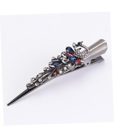 DOITOOL 1PC Metal Accessories crystal vintage duck billed hair clips metal hair accessories Bang Barrette french hair clip headgear modeling make up France Korean version Peacock - Buy Online on GoSupps.com