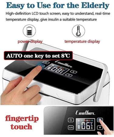 Portable Insulin Cooler Box Mini Insulin Cooler Intelligent Cooling Rechargeable Car Portable Small Fridge for Travel/Interferon/Drug Storage - Buy Online on GoSupps.com